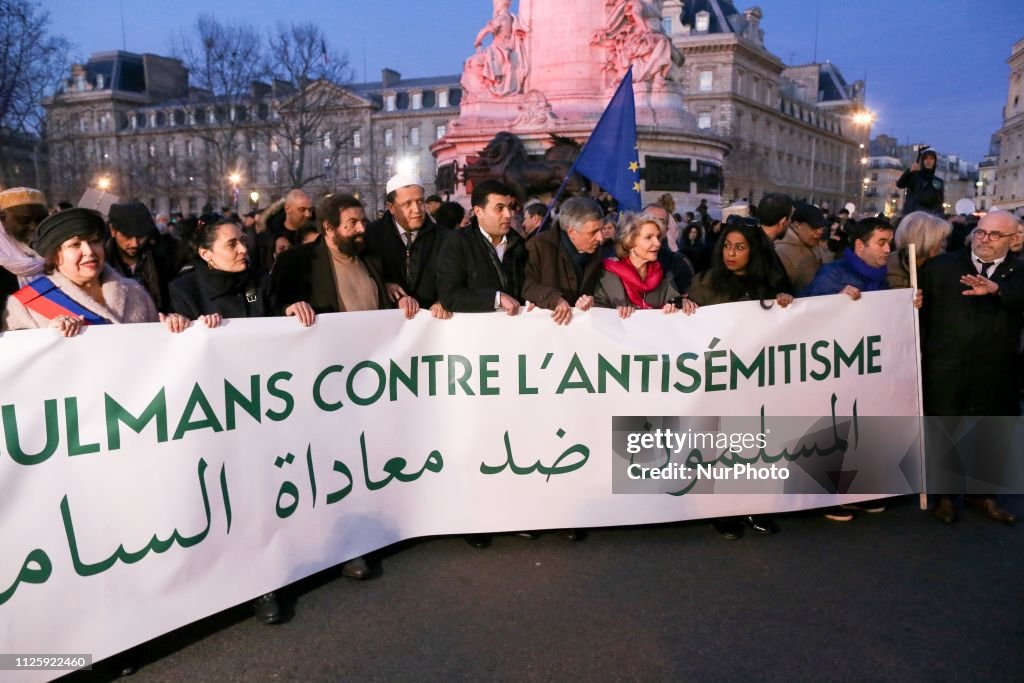 Rally Against Antisemitism In Paris