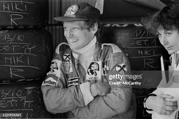 Austrian Formula One driver Niki Lauda at the Dutch Grand Prix, Circuit Park Zandvoort, Netherlands, 1st September 1977.