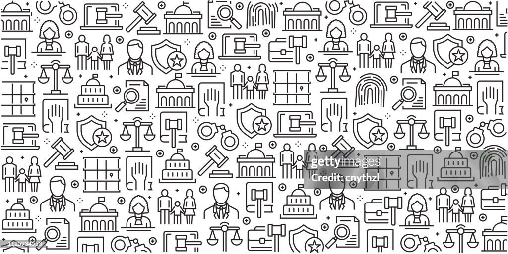 Legal Patterns Simple Vector Set Of Design Templates And Elements For Law And Justice In ...