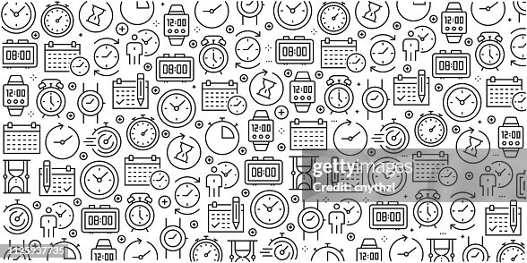 Time Chart Vector Vector Set Of Design Templates And Elements For Time Related In Trendy ...