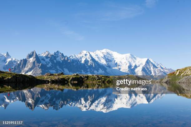 berg lopen in de natuur - chamonix train stockfoto's en -beelden