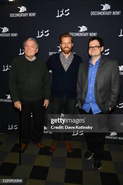 Pennebaker, Alex Buono and Eli Bolin arrive at the Doc Now Red Carpet and Screening at IFC Center on February 19, 2019 in New York City.