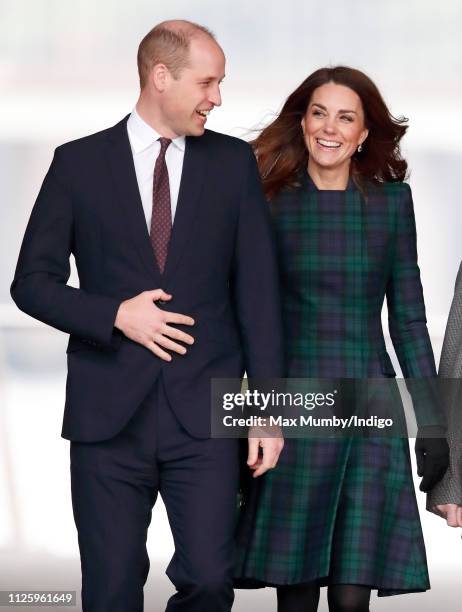 Prince William, Duke of Cambridge and Catherine, Duchess of Cambridge, who are known as the Duke and Duchess of Strathearn in Scotland, arrive to...