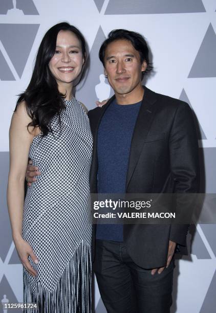 Filmmaker Elizabeth Chai Vasarhelyi and husband filmmaker/climber Jimmy Chin attend the 91st Annual Academy Awards Oscar week reception featuring the...