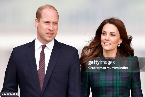 Prince William, Duke of Cambridge and Catherine, Duchess of Cambridge, who are known as the Duke and Duchess of Strathearn in Scotland, arrive to...