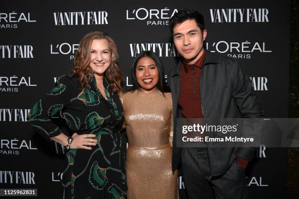 Vanity Fair Executive West Coast Editor Krista Smith, Yalitza Aparicio, and Henry Golding are seen as Vanity Fair and L'Oréal Paris Celebrate New...