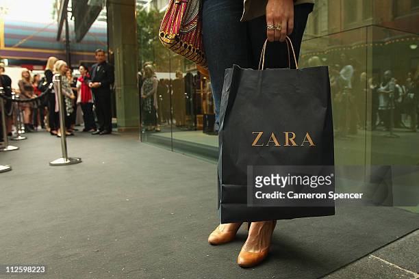 Zara opens the doors to its Westfield Pitt Street Mall store on April 20, 2011 in Sydney, Australia. This is the first Australian store opening for...