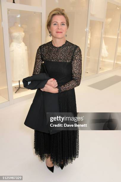 Serena Armstrong-Jones, Countess of Snowdon attends a gala dinner celebrating the opening of the "Christian Dior: Designer of Dreams" exhibition at...