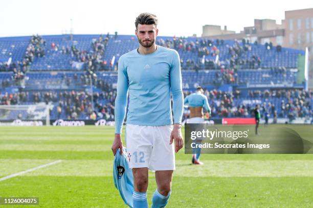 Wesley Hoedt of Celta de Vigo during the La Liga Santander match between Getafe v Celta de Vigo at the Coliseum Alfonso Perez on February 9, 2019 in...