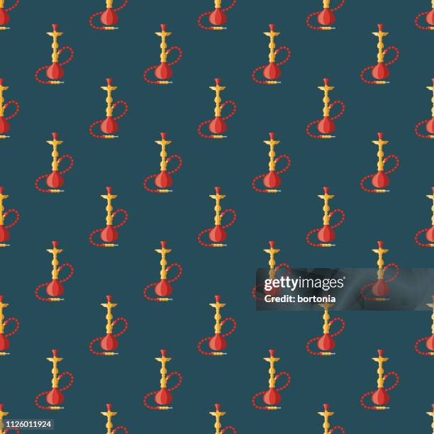 egypt seamless pattern - hookah stock illustrations