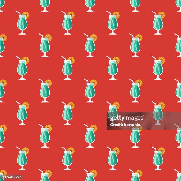 bartending seamless pattern - rum stock illustrations