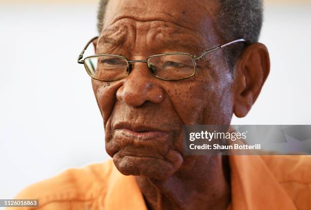 Ex West Indies cricketer Sir Everton Weekes during Day Four of the First Test match between England and West Indies at Kensington Oval on January 26,...