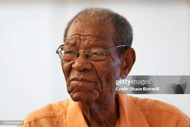 Ex West Indies cricketer Sir Everton Weekes during Day Four of the First Test match between England and West Indies at Kensington Oval on January 26,...