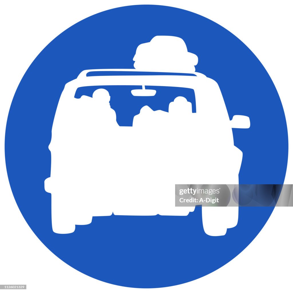 Road Trip Blue Icon