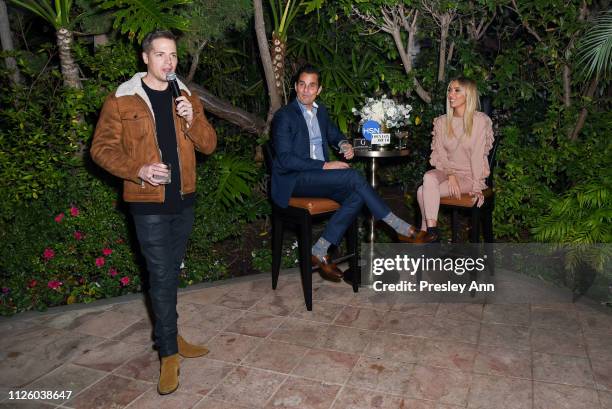 Jason Kennedy, Bill Rancic and Giuliana Rancic attend G By Giuliana/HSN New Collection Launch Event at Beverly Hills Hotel on January 29, 2019 in...