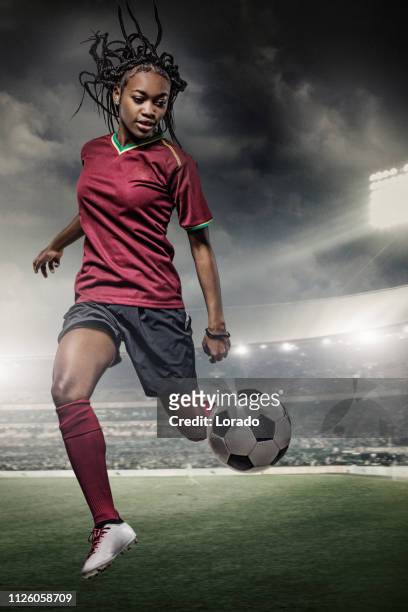 female football player in action in a stadium - world cup netherlands stock pictures, royalty-free photos & images