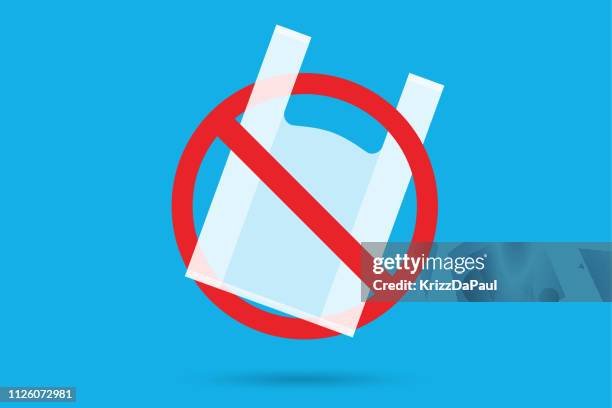 stop plastic bag - plastic bag stock illustrations