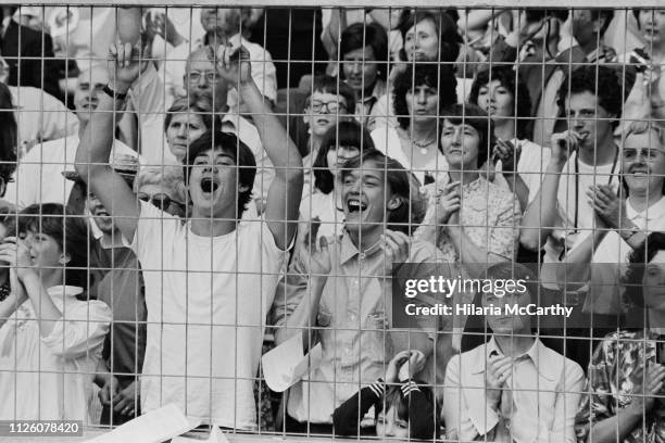 Fans of Pope John Paul II at Crystal Palace during his visit to the UK, London, 30th May 1982.