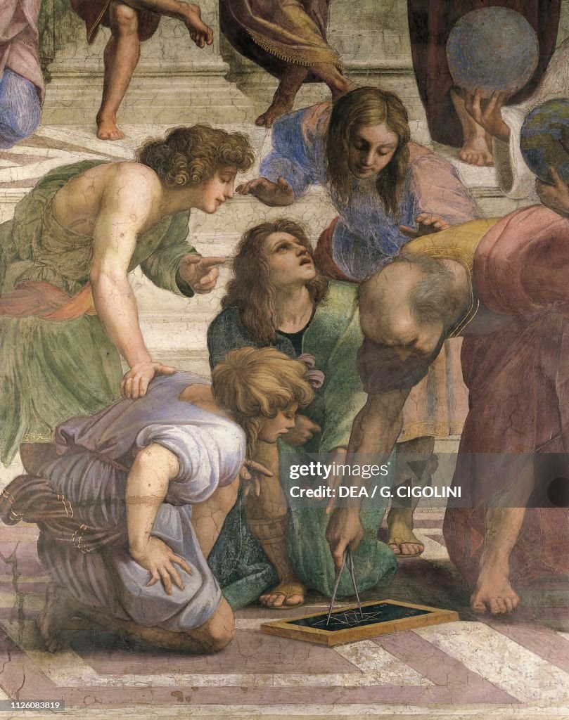 Detail of The School of Athens, by Raphael, fresco