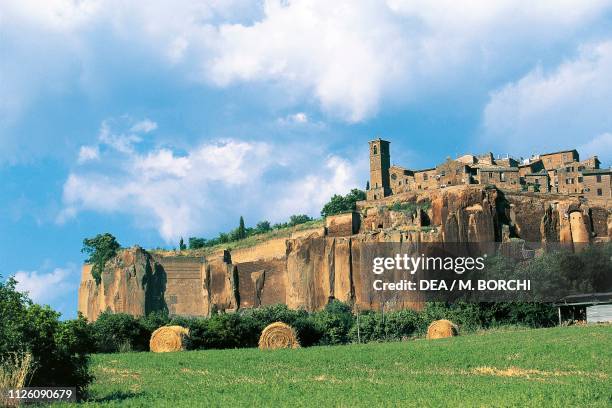 Tuff cliffs beneath Orvieto, Umbria, Italy.