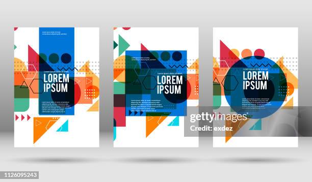 vector cover design template - yearbook page stock illustrations