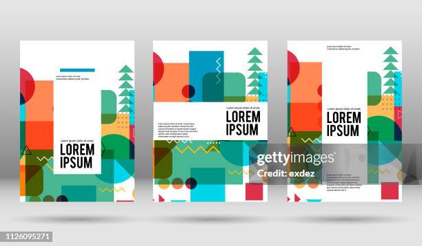 vector cover design template - yearbook page stock illustrations