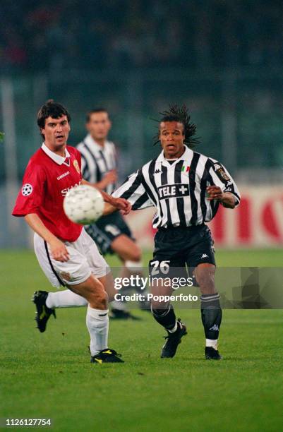 Football, 1999 UEFA Champions League Semi-Final, Second leg, 21st April Turin, Juventus 2 v Manchester United 3, Manchester United's Roy Keane and...