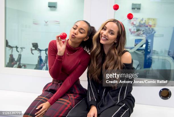 Leigh-Anne Pinnock and Jade Thirlwall from Little Mix pose during altitude training ahead of a trek up Mount Kilimanjaro in aid of Comic Relief on...