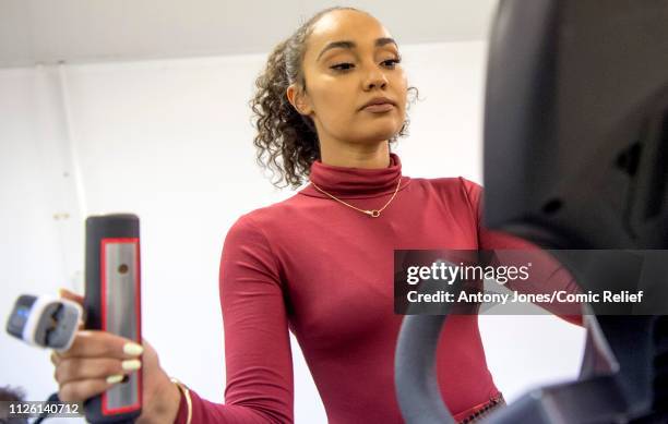 Leigh-Anne Pinnock from Little Mix takes part in altitude training ahead of a trek up Mount Kilimanjaro in aid of Comic Relief on January 22, 2019 in...