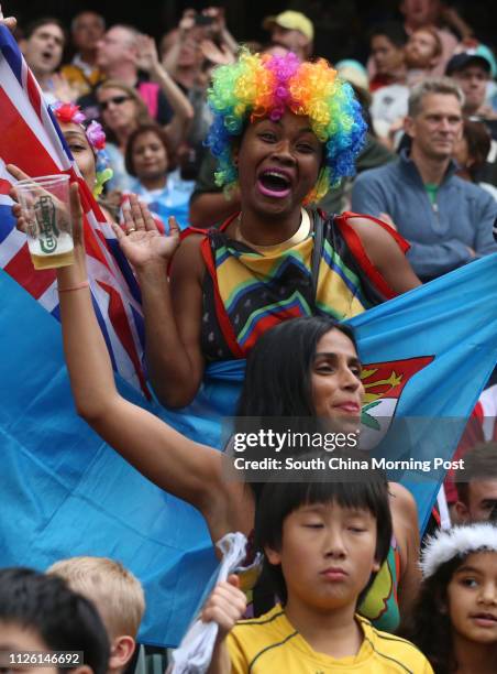 Fans at the second day of the Cathay Pacific/ HSBC Hong Kong Rugby Sevens 2014 Saturday, March 29th at the Hong Kong Stadium, Causeway Bay. 29MAR14