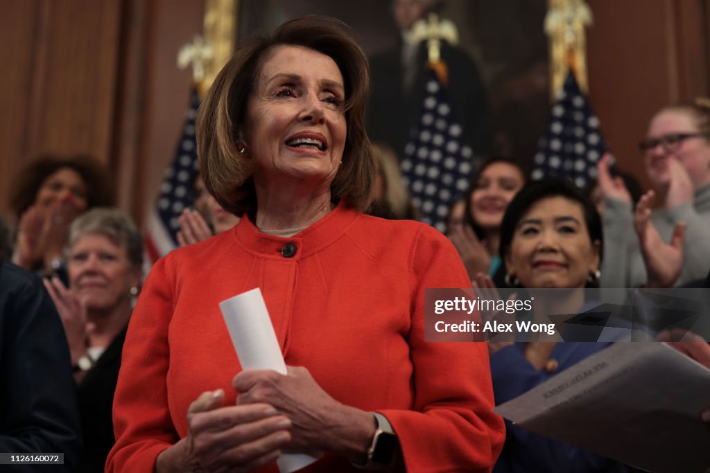 Speaker Nancy Pelosi Holds Press Conference To Reintroduce Paycheck Fairness Act