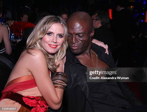 Heidi Klum and Seal attend the InStyle and Warner Bros. 68th annual Golden Globe awards post-party at The Beverly Hilton hotel on January 16, 2011 in...