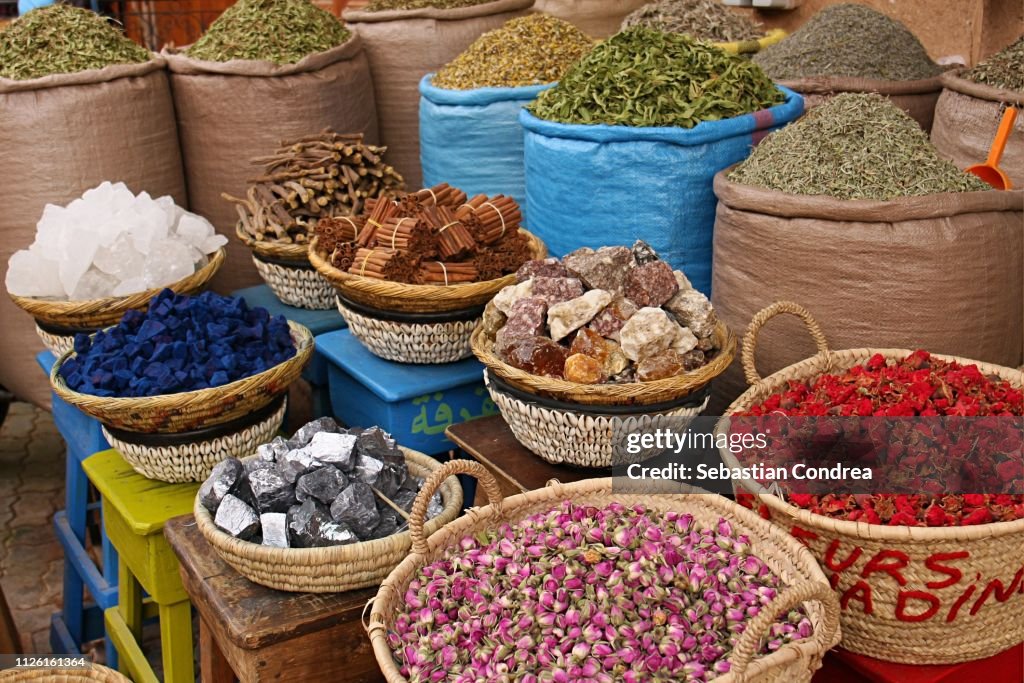 Spices on a moroccan market,Morocco,Africa