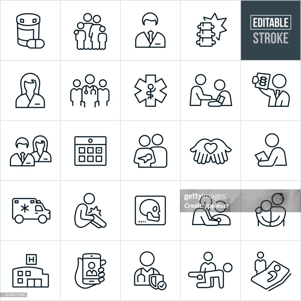 Health Care Thin Line Icons - Editable Stroke