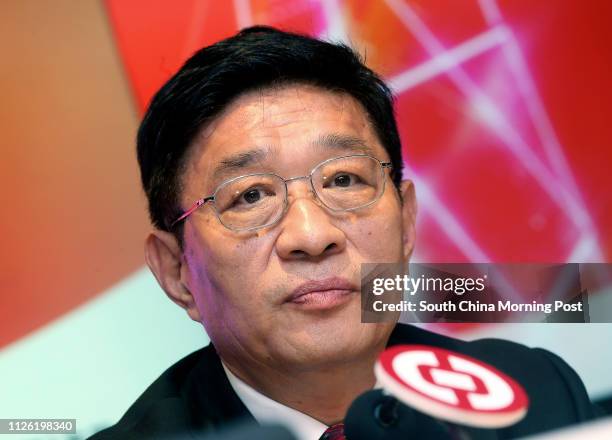 He Guangbei, Vice Chairman & Chief Executive, BOC Hong Kong Limited, attends the Bank's 2014 annual general meeting press conference, at the Bank of...