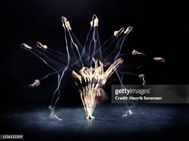 female dancer in multiple motion - multiple exposure sports stock pictures, royalty-free photos & images