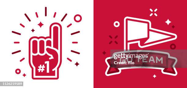 illustrations, cliparts, dessins animés et icônes de amateurs de sport acclamations des symboles - par équipe