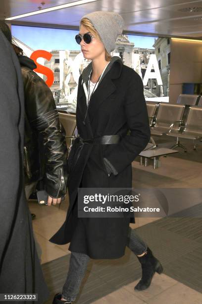 Cara Delevingne is seen on Day 1 of Milan Fashion Week Autumn/Winter 2019/20 on February 20, 2019 in Milan, Italy.