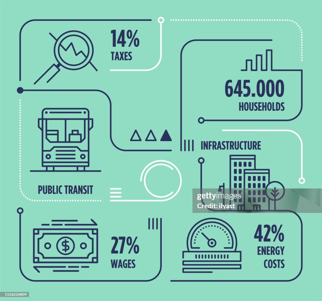 Economic Activism Line Infographic With Icons