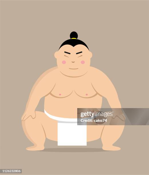 ilustraciones, imágenes clip art, dibujos animados e iconos de stock de estilo de dibujos animados de luchador de sumo - only japanese