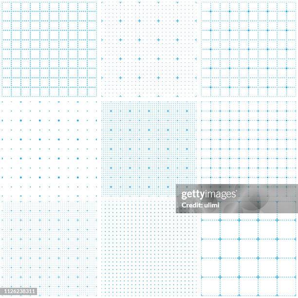 dotted seamless pattern, grid paper - notebook paper texture background stock illustrations