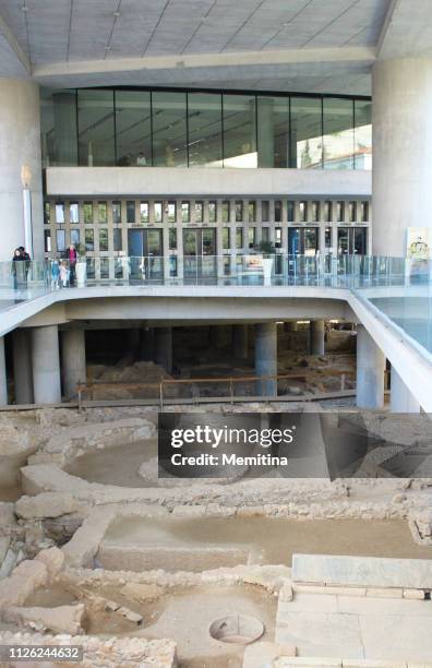 acropolis museum entrance - acropolis athens stock pictures, royalty-free photos & images