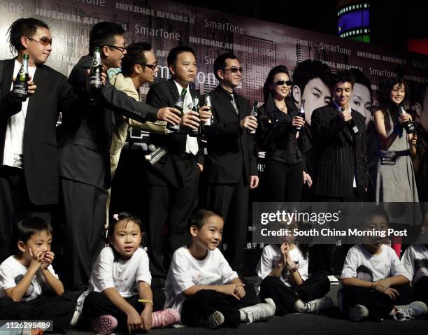 Actor Chapman To, director Andrew Lau Wai-keung, actor Francis Ng Chun-yu, co-director Alan Mak Siu-fai, stars Anthony Wong Chau-sang, Carina Lau...