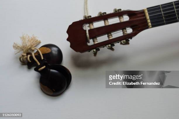 castanets and spanish guitar - castanets stock pictures, royalty-free photos & images