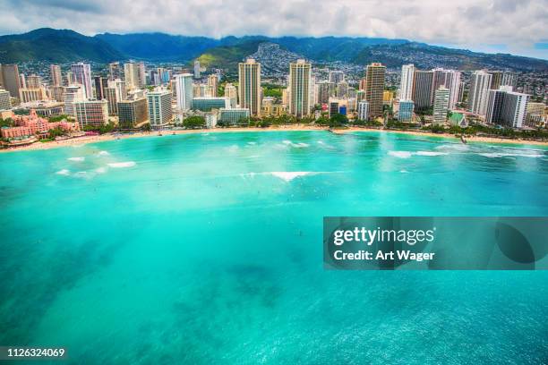 waikiki beach - oahu stock pictures, royalty-free photos & images