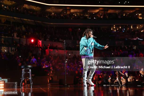 Cole Performs during the 2019 NBA All-Star Game on February 17, 2019 at the Spectrum Center in Charlotte, North Carolina. NOTE TO USER: User...