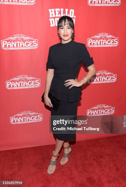 Actress Courtney Reed attends the Los Angeles premiere of the musical "Hello Dolly" at the Pantages Theatre on January 30, 2019 in Hollywood,...