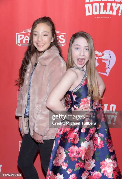 Actors Aubrey Anderson-Emmons and Kitana Turnbull attend the Los Angeles premiere of the musical "Hello Dolly" at the Pantages Theatre on January 30,...