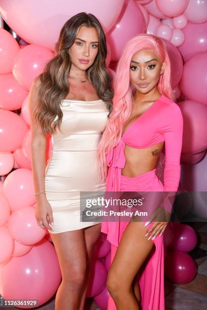 Stassie Karanikolaou and Nikita Dragun attend Anastasia Karanikolaou For Oh Polly Valentine's Day Launch at Poppy on January 30, 2019 in Los Angeles,...