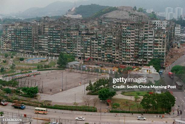 The Kowloon Walled City.